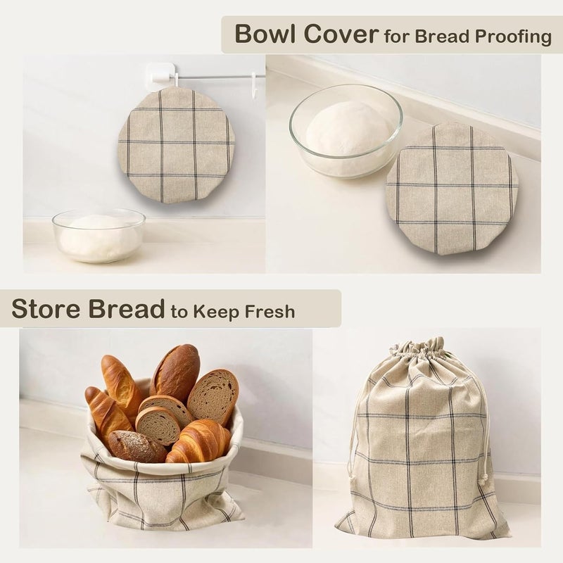 Duthcbw XL Linen Bread Bag for Homemade Sourdough with Proofing Cover, Reusable Organic Linen bags with TPU Lining, BPA-Free, Food-Grade Cloth Storage Bags with Freezer Compatibility - Image 4